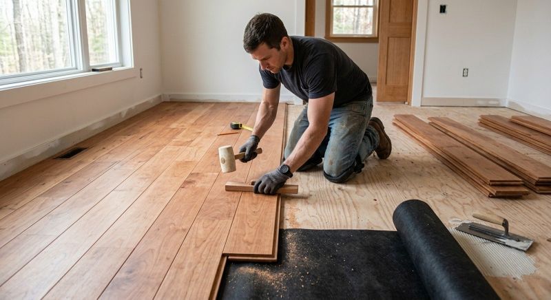 Cherry Floor Installation in Milton, DE