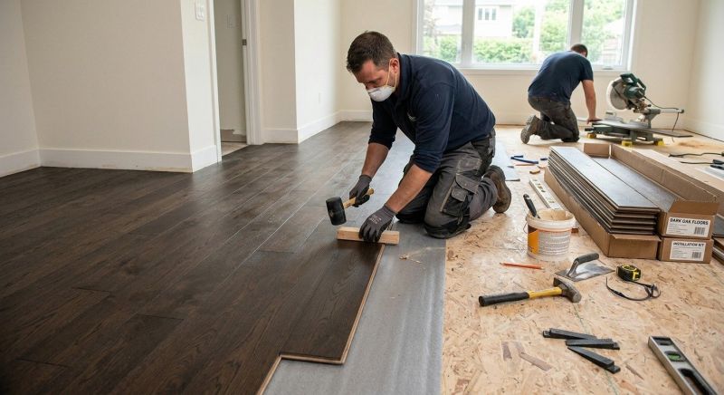 Dark Wood Floor Installation in Lewes, DE